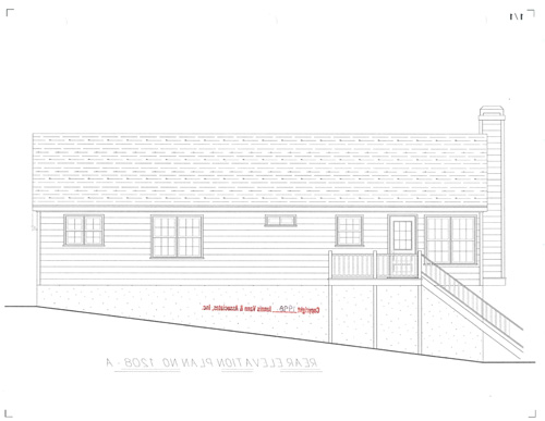 Rear Elevation image of DICKENS-B House Plan